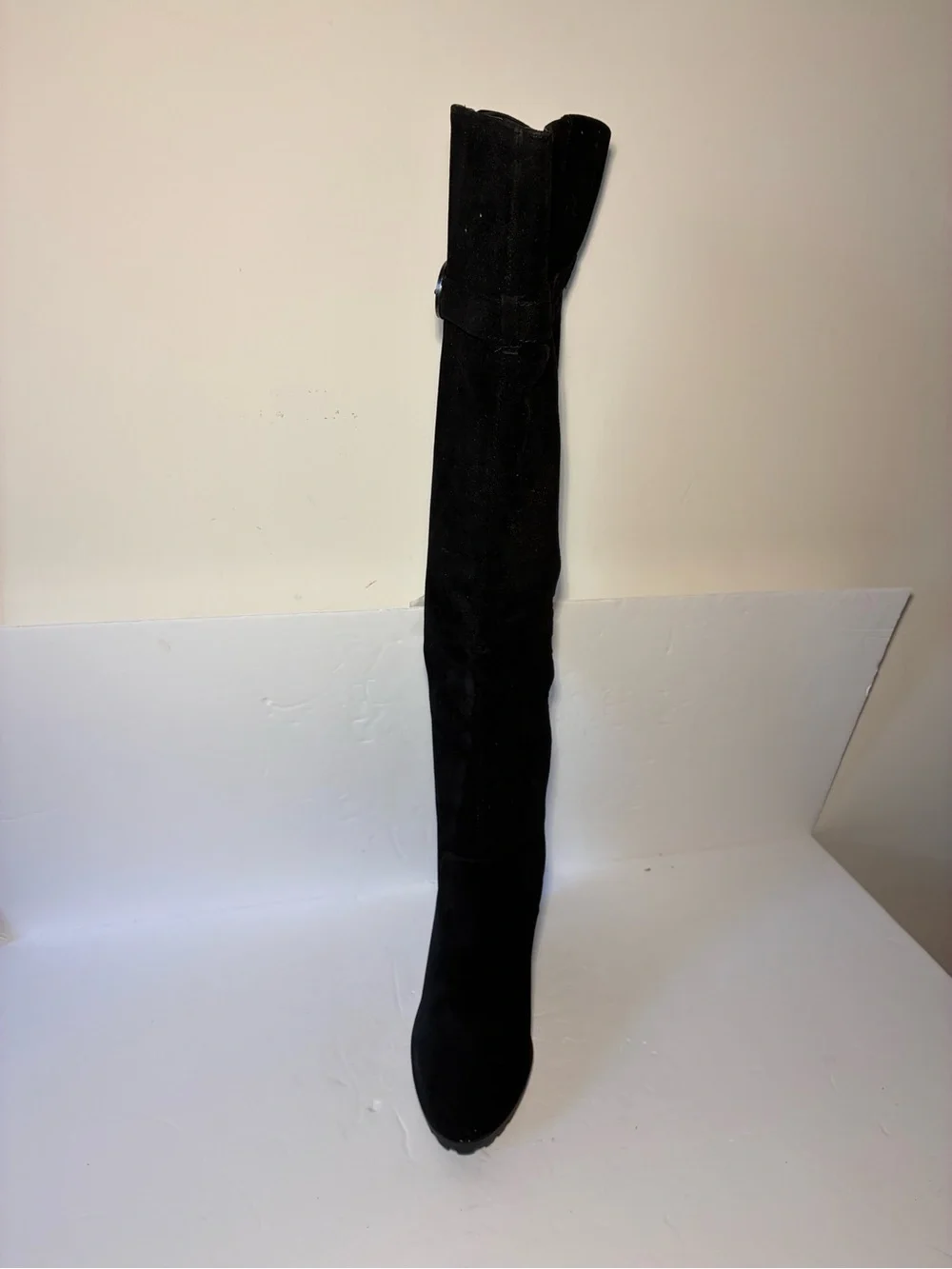 Havannah Black Over the Knee Wedge Boots Women's Size 6.5 Faux Suede